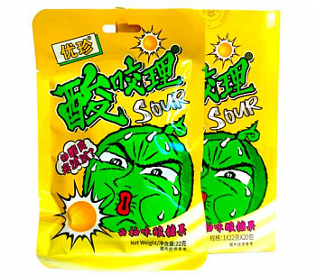 Кислые конфеты "SOUR BITES" Грейпфрут 30гр 1шт/20уп