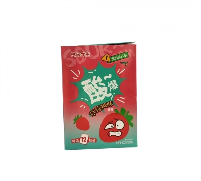 Кислые леденцы "KuaileXuesheng" Клубника 20гр 1шт/20уп